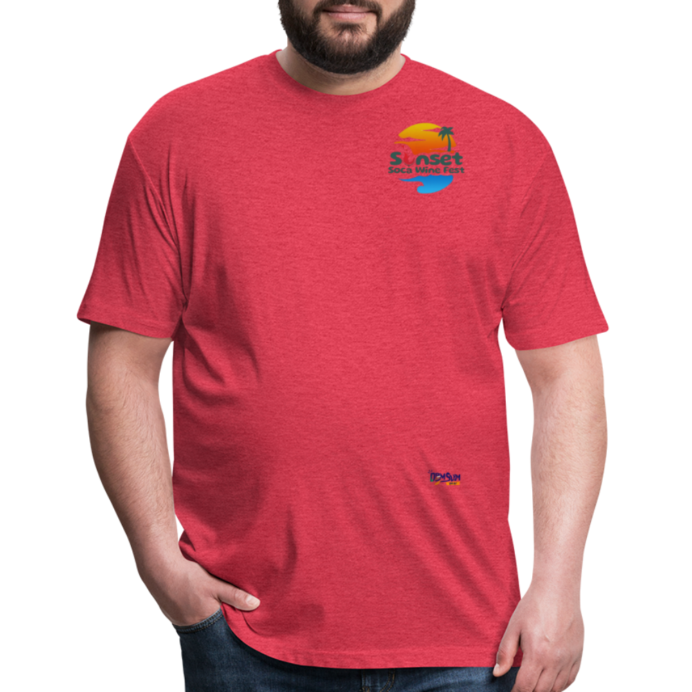 SUNSET LOGO Fitted Cotton/Poly T-Shirt by Next Level - heather red