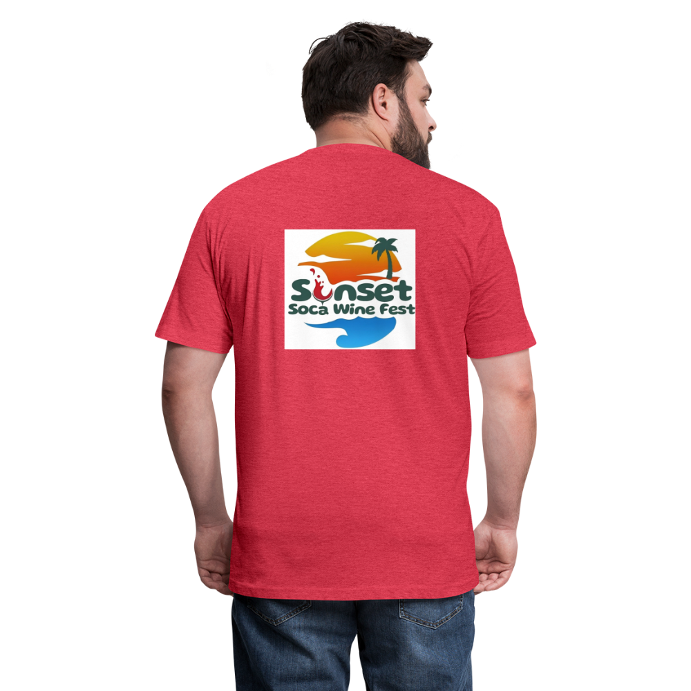 SUNSET LOGO Fitted Cotton/Poly T-Shirt by Next Level - heather red