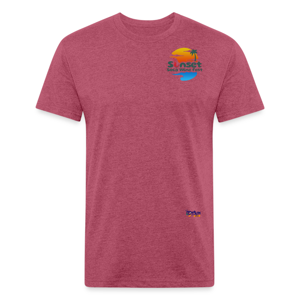 SUNSET LOGO Fitted Cotton/Poly T-Shirt by Next Level - heather burgundy