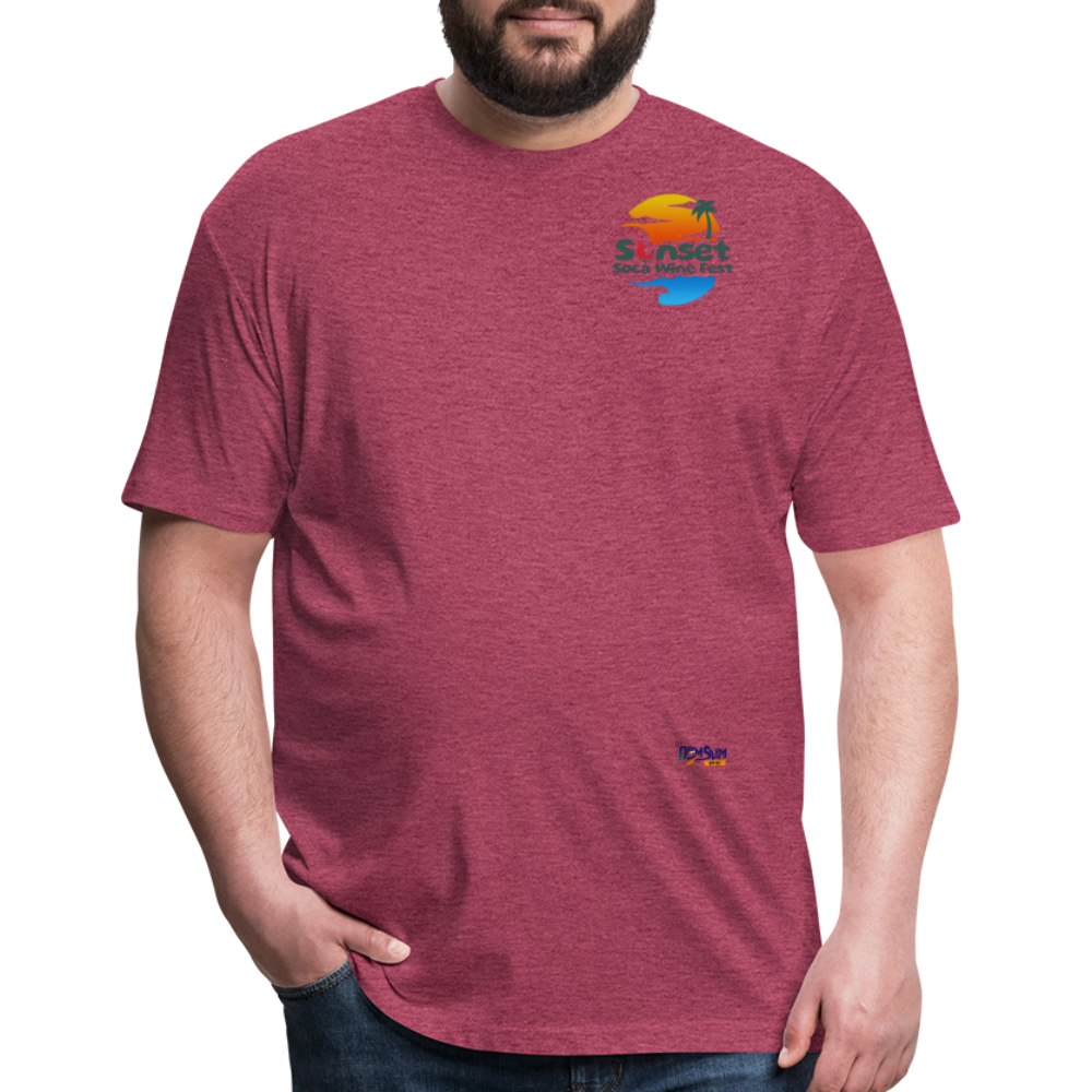SUNSET LOGO Fitted Cotton/Poly T-Shirt by Next Level - heather burgundy