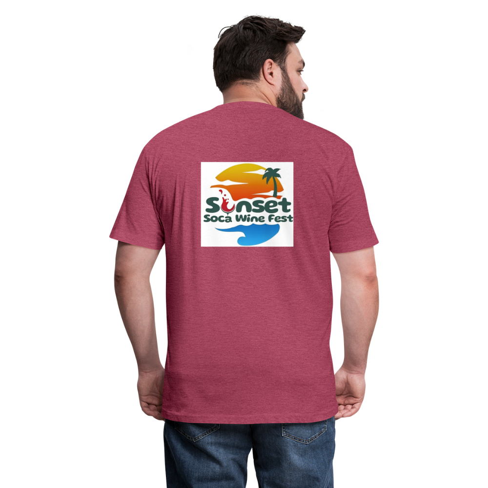 SUNSET LOGO Fitted Cotton/Poly T-Shirt by Next Level - heather burgundy