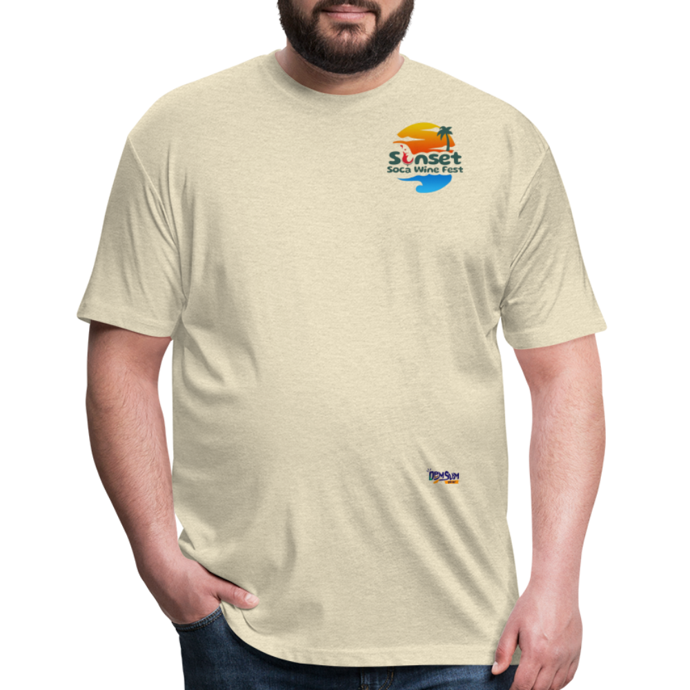 SUNSET LOGO Fitted Cotton/Poly T-Shirt by Next Level - heather cream