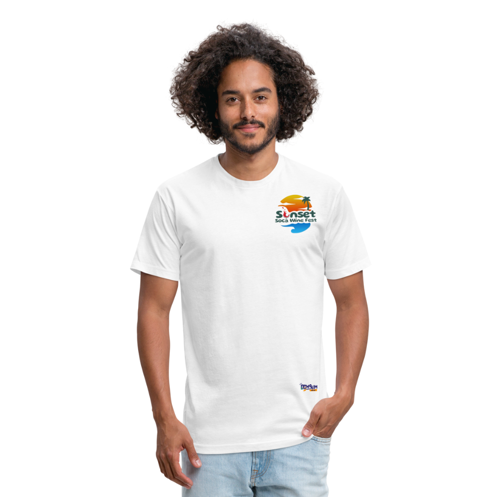 SUNSET BEARS Fitted Cotton/Poly T-Shirt by Next Level - white