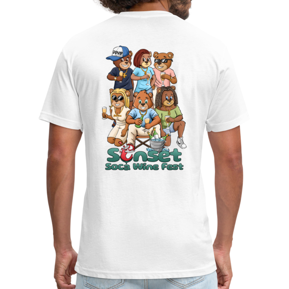 SUNSET BEARS Fitted Cotton/Poly T-Shirt by Next Level - white