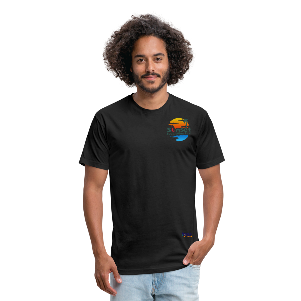 SUNSET BEARS Fitted Cotton/Poly T-Shirt by Next Level - black