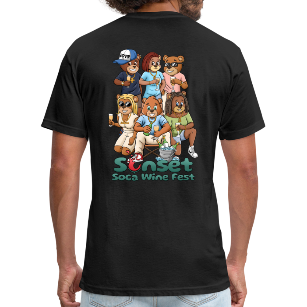 SUNSET BEARS Fitted Cotton/Poly T-Shirt by Next Level - black