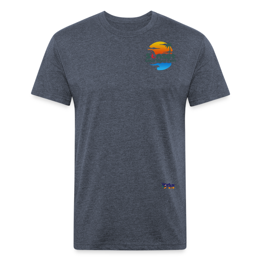 SUNSET BEARS Fitted Cotton/Poly T-Shirt by Next Level - heather navy