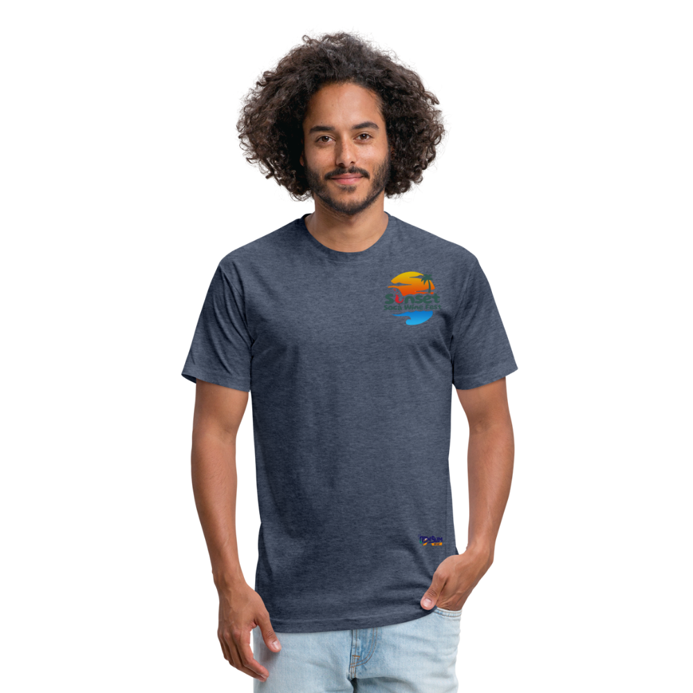 SUNSET BEARS Fitted Cotton/Poly T-Shirt by Next Level - heather navy