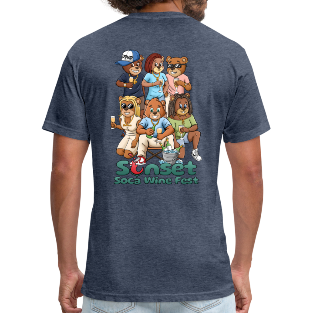 SUNSET BEARS Fitted Cotton/Poly T-Shirt by Next Level - heather navy