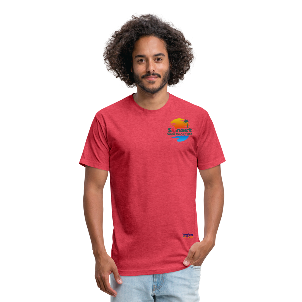 SUNSET BEARS Fitted Cotton/Poly T-Shirt by Next Level - heather red