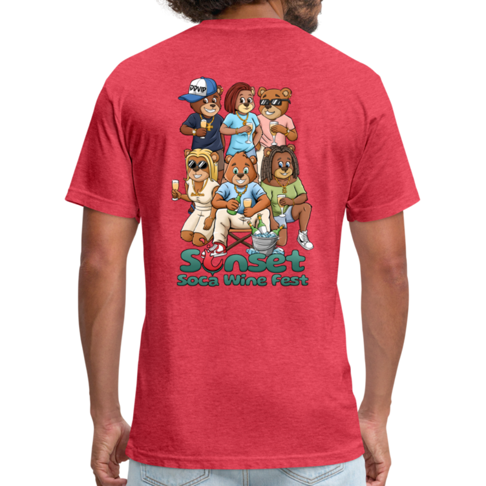 SUNSET BEARS Fitted Cotton/Poly T-Shirt by Next Level - heather red