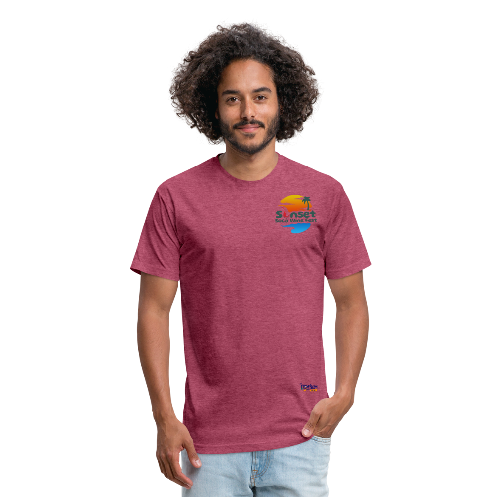 SUNSET BEARS Fitted Cotton/Poly T-Shirt by Next Level - heather burgundy