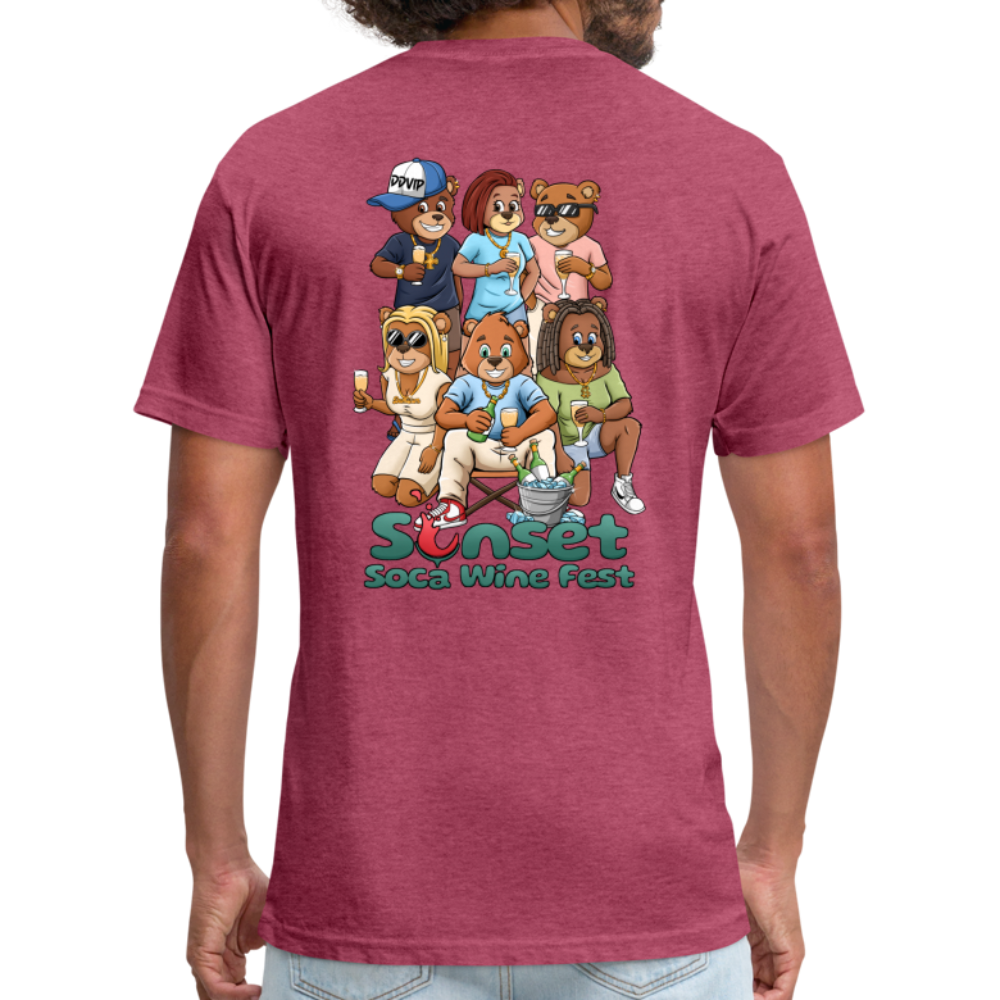 SUNSET BEARS Fitted Cotton/Poly T-Shirt by Next Level - heather burgundy