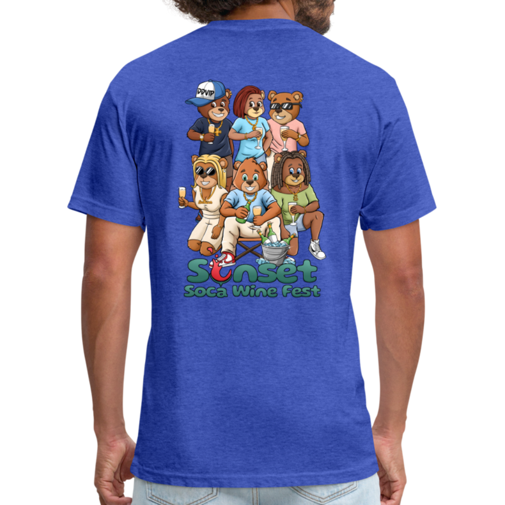 SUNSET BEARS Fitted Cotton/Poly T-Shirt by Next Level - heather royal