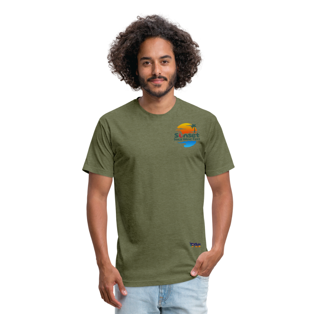 SUNSET BEARS Fitted Cotton/Poly T-Shirt by Next Level - heather military green