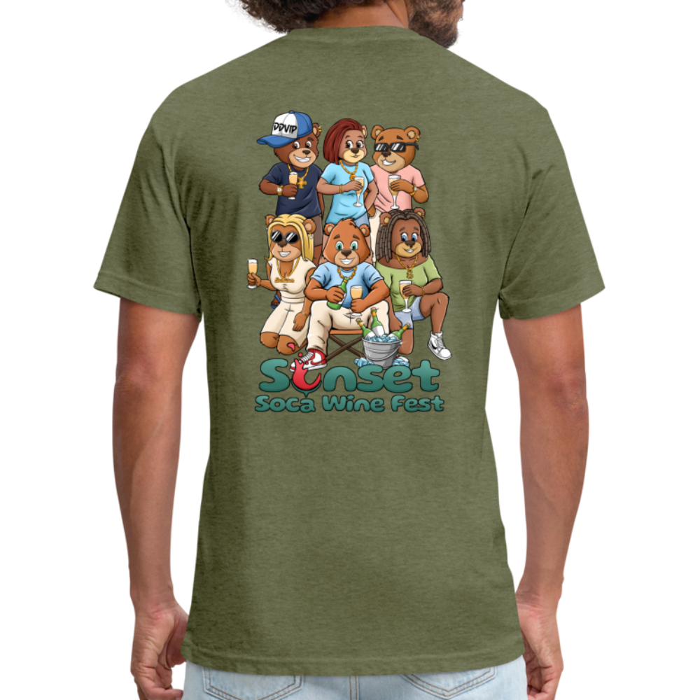 SUNSET BEARS Fitted Cotton/Poly T-Shirt by Next Level - heather military green