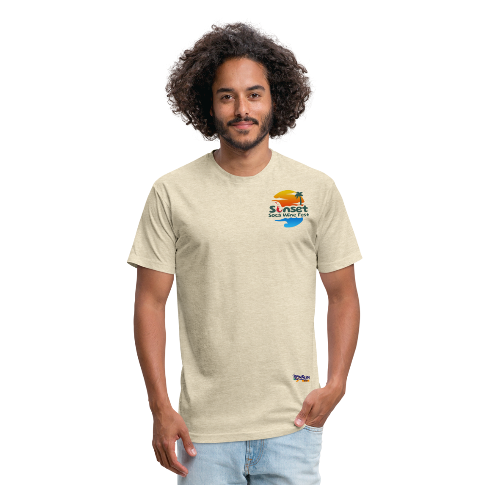 SUNSET BEARS Fitted Cotton/Poly T-Shirt by Next Level - heather cream