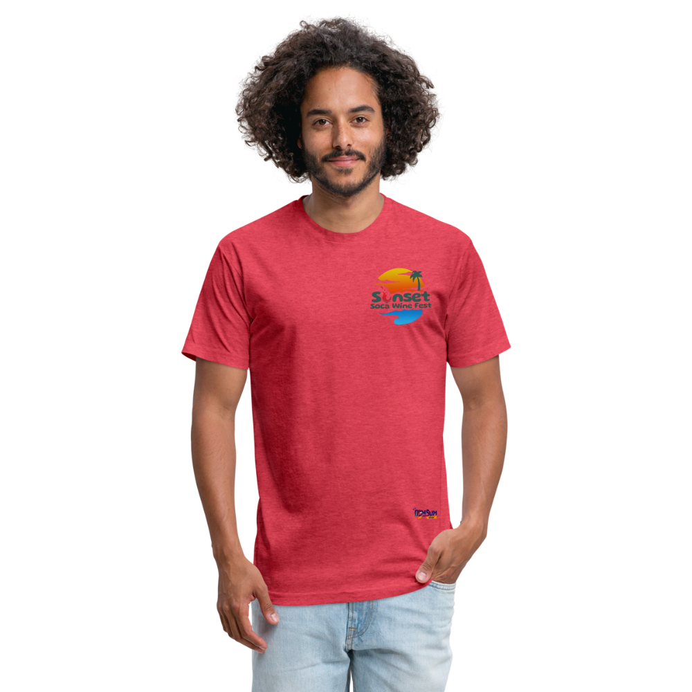 Sunset Char & Barcode Fitted - heather red