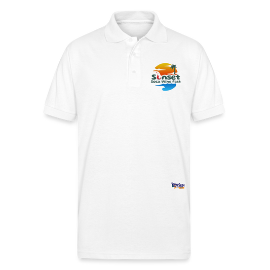 Sunset Gildan Unisex 50/50 Jersey Polo - white