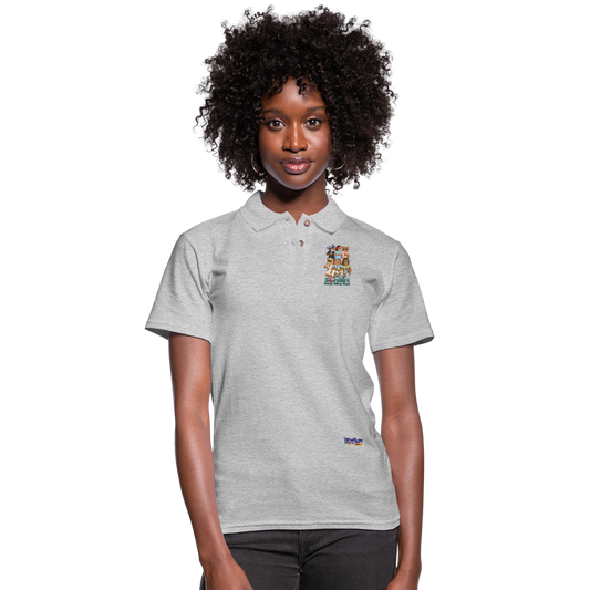 SUNSET CHARACTER Women's Pique Polo Shirt - heather gray