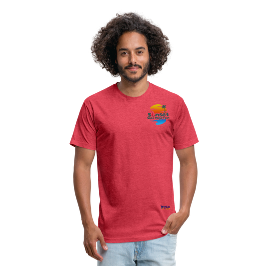 SUNSET BEARS Fitted Cotton/Poly T-Shirt by Next Level - heather red